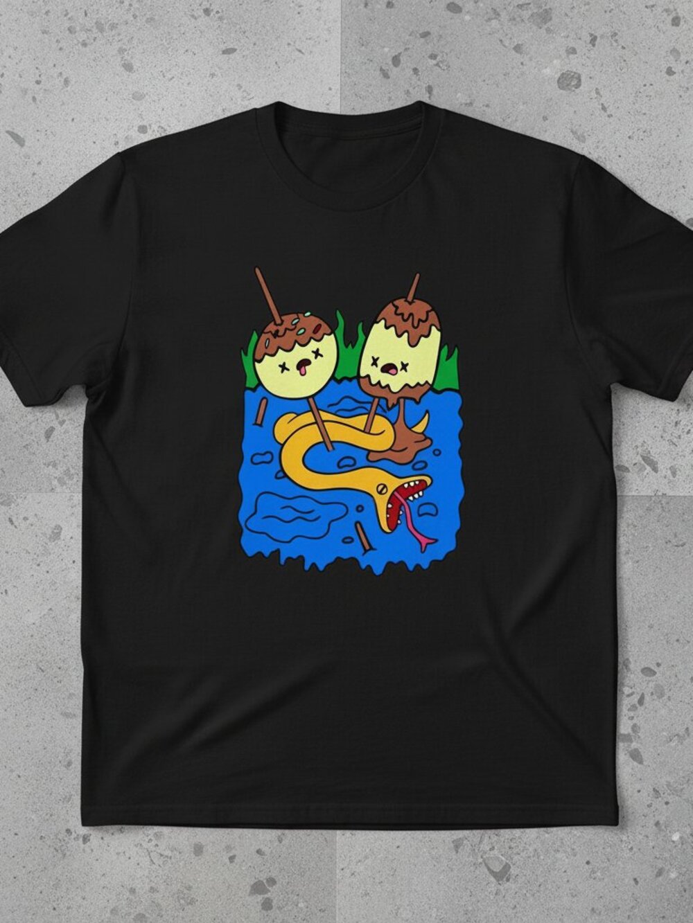Funny Cartoon Snake Graphic T-Shirt – Cute Weird Art Tee – Aesthetic Streetwear